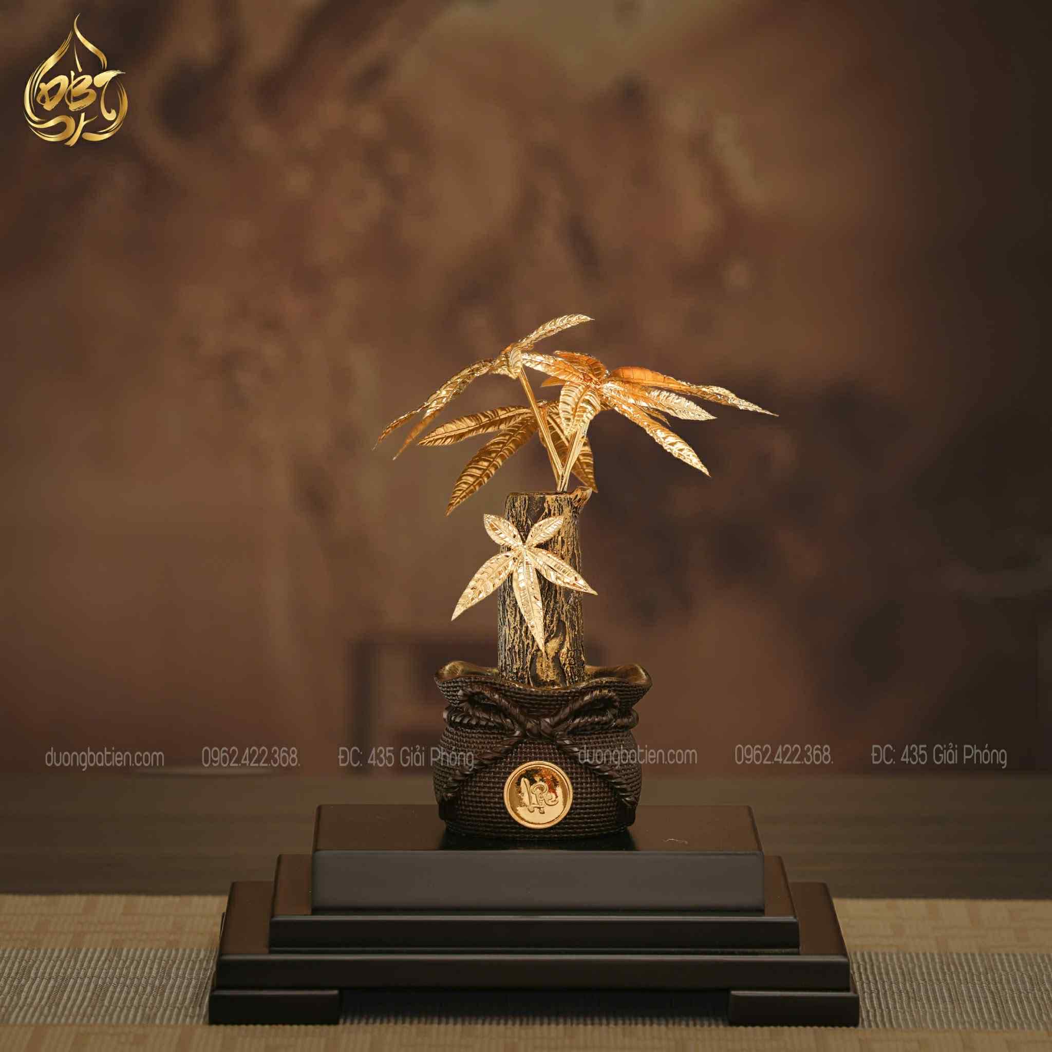 Cây Kim Ngân Dát Vàng 24K - Quà Tặng Khách Hàng, Đối Tác