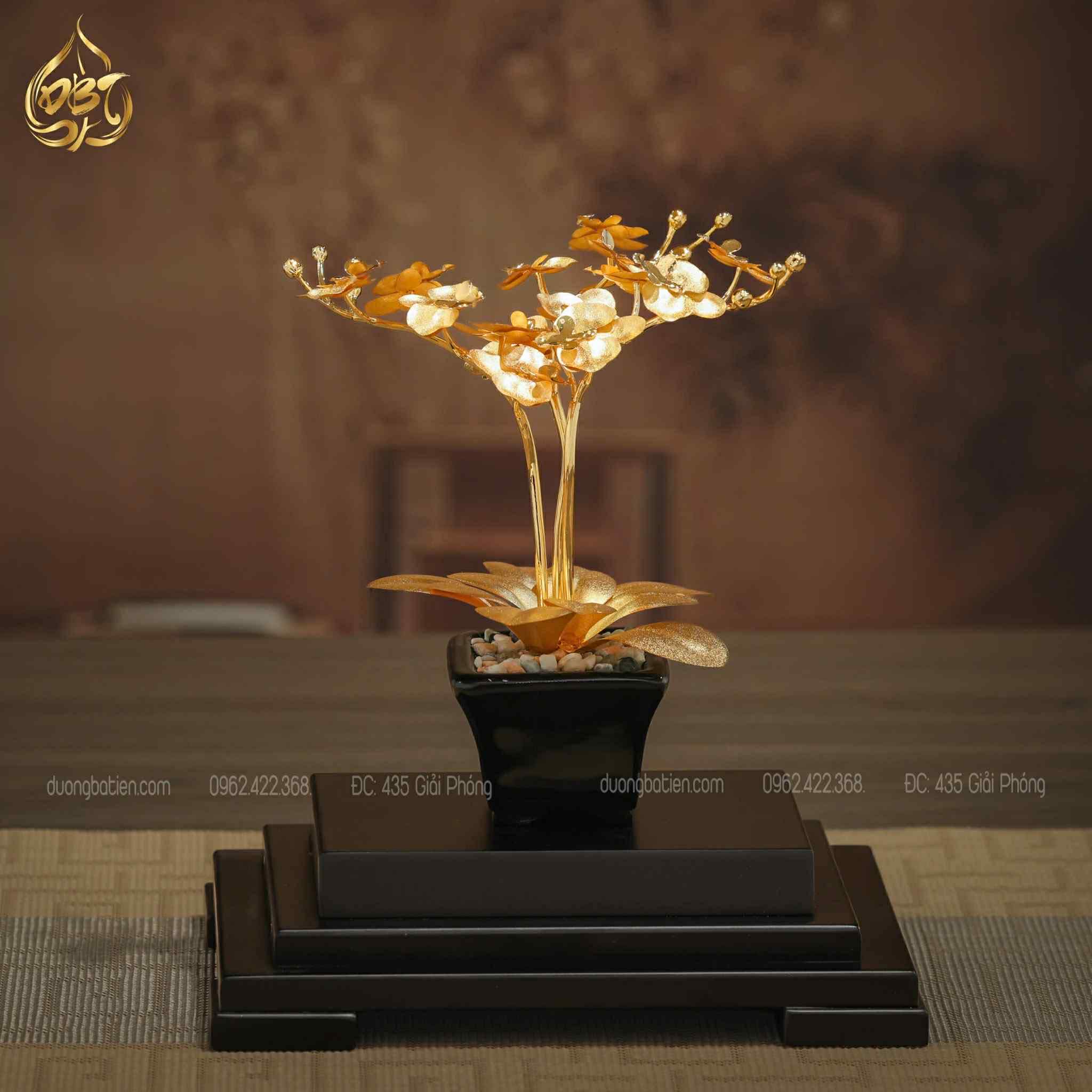 Cây Lan Hồ Điệp Mạ Vàng 24K - Quà Tặng Sếp Nữ, Doanh Nghiệp