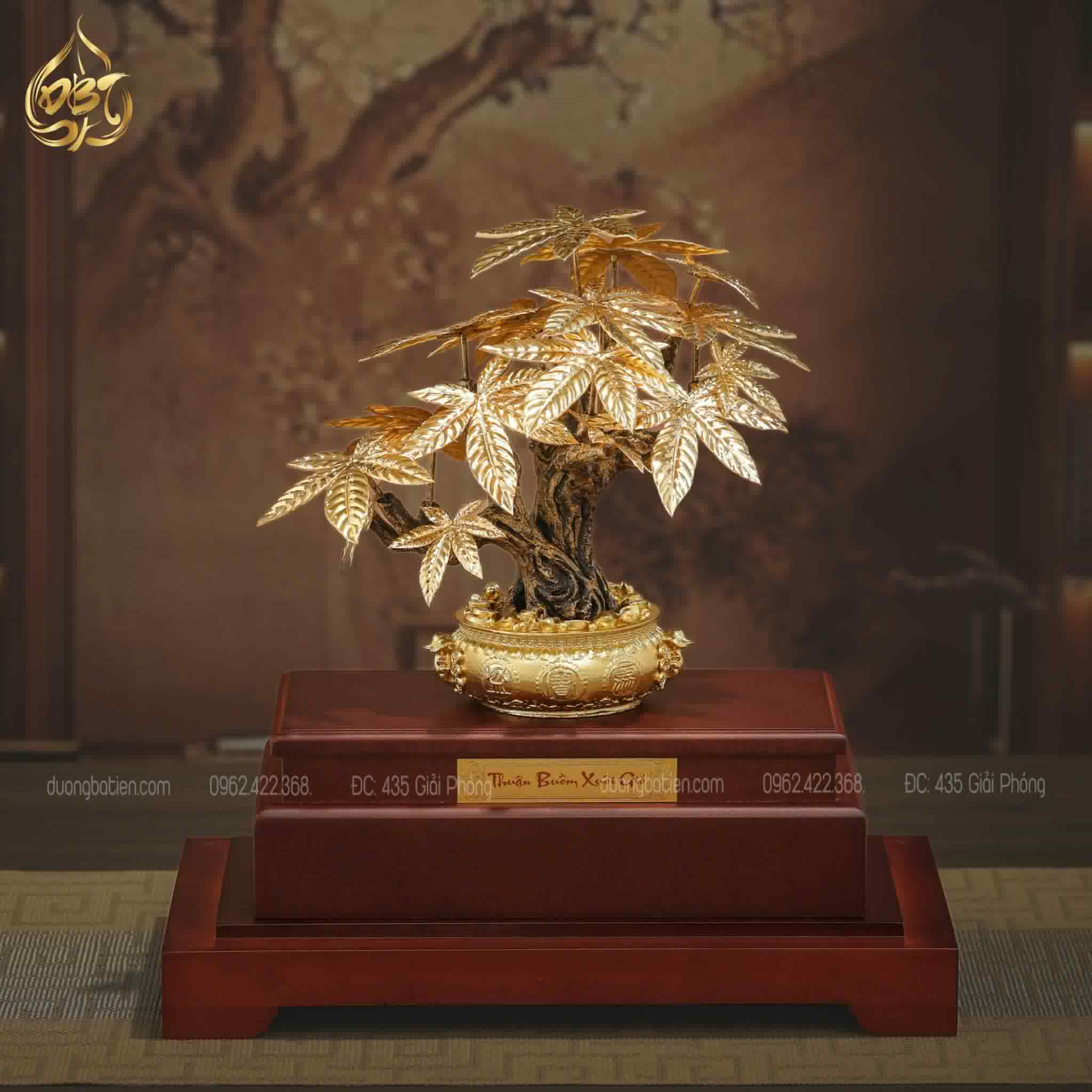 Cây kim ngân tài lộc KN9 dát vàng 24k - Quà tặng Cao Cấp
