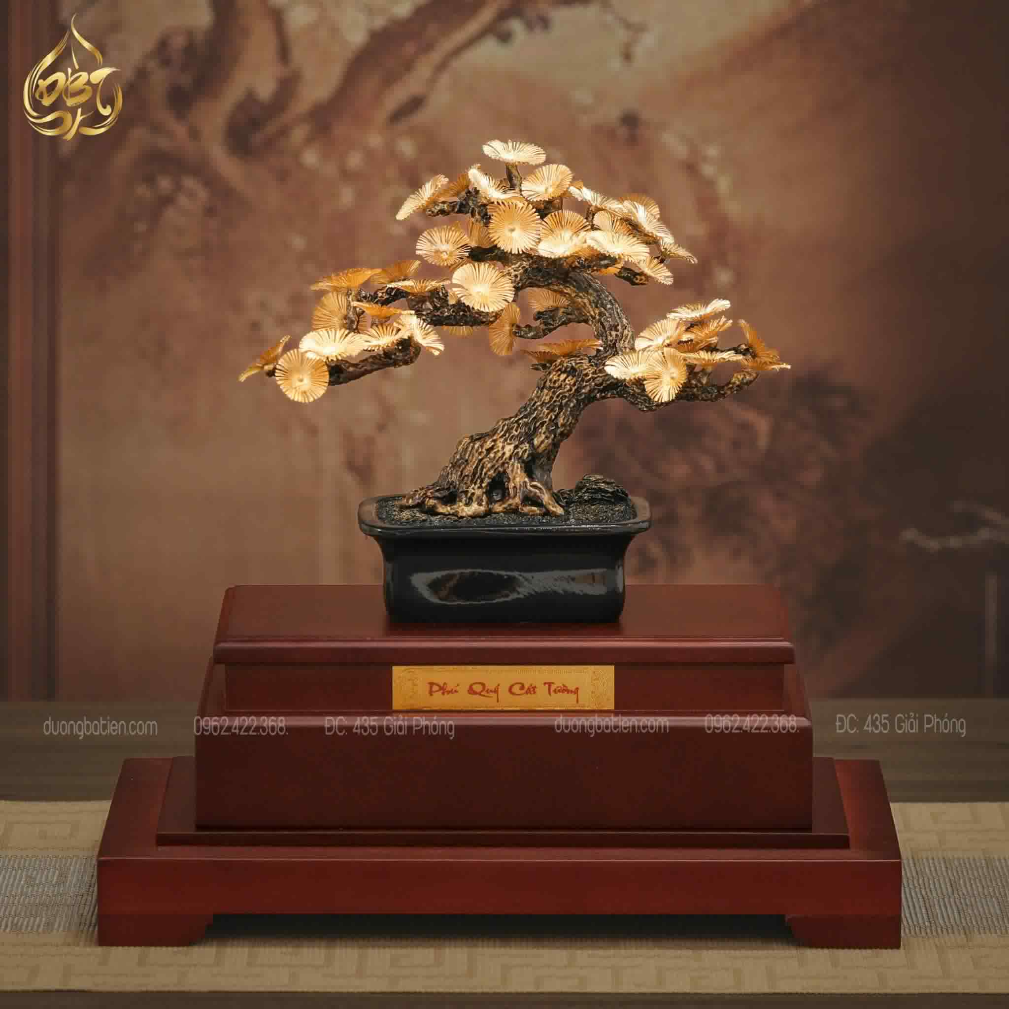 Cây Tùng la hán dát vàng 24K - Quà Tặng Lưu Niệm