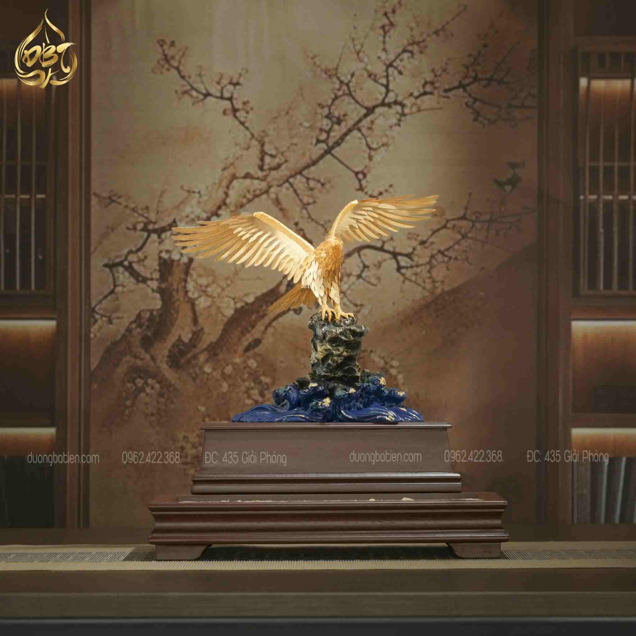 Tượng chim Đại Bàng dát vàng 24K - Quà Tặng phong thuỷ