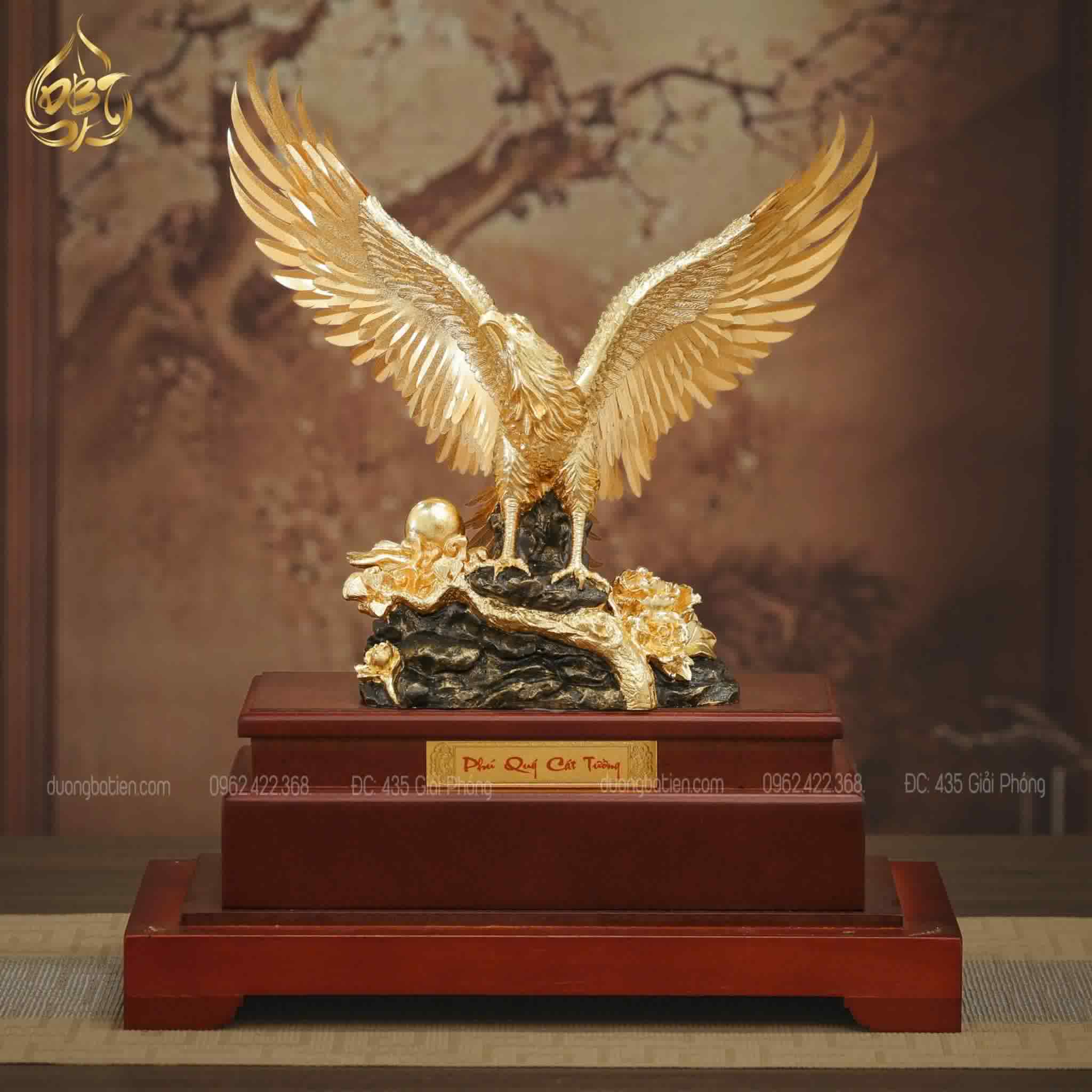 Đại Bàng Tung Cánh dát vàng 24k - Quà May Mắn