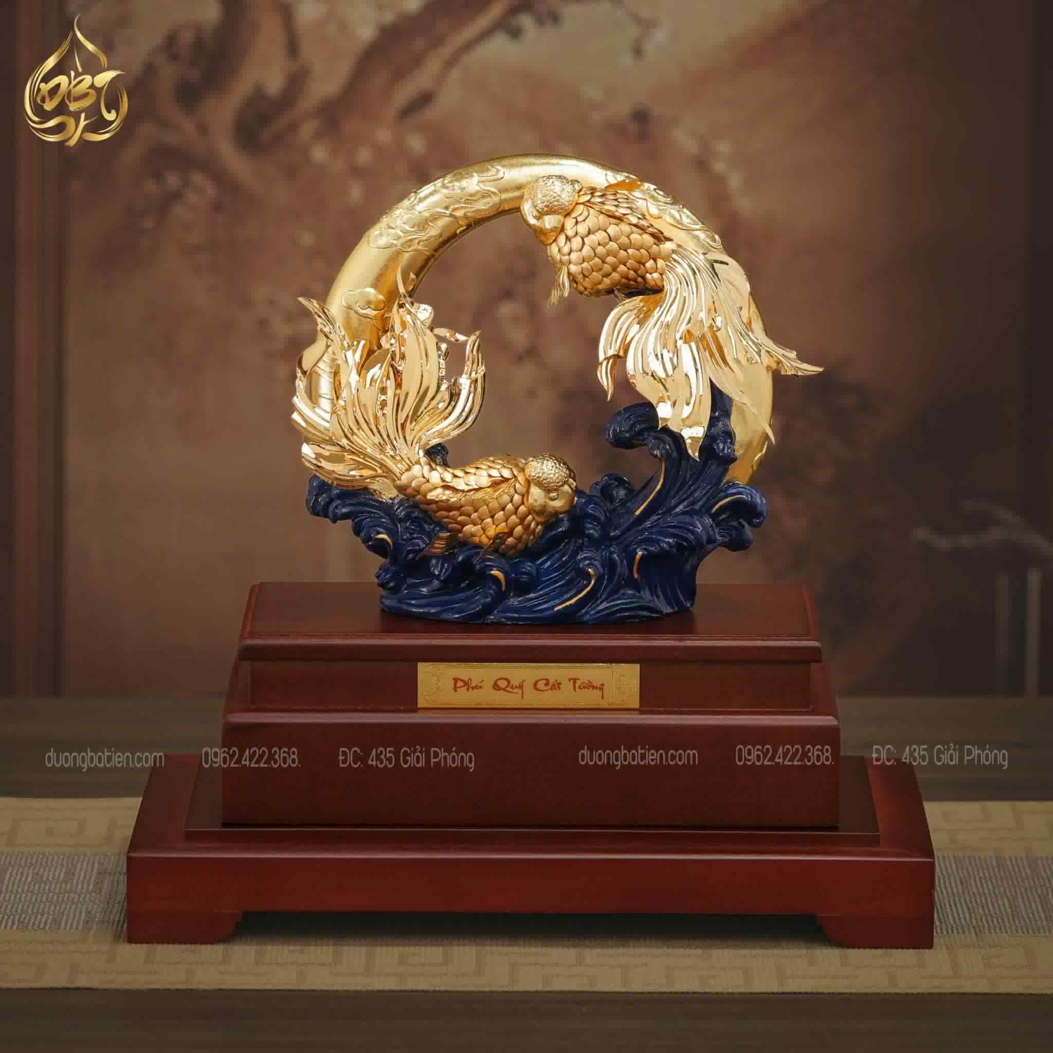 Song Ngư Phú Quý dát vàng 24k - Quà tặng May Mắn