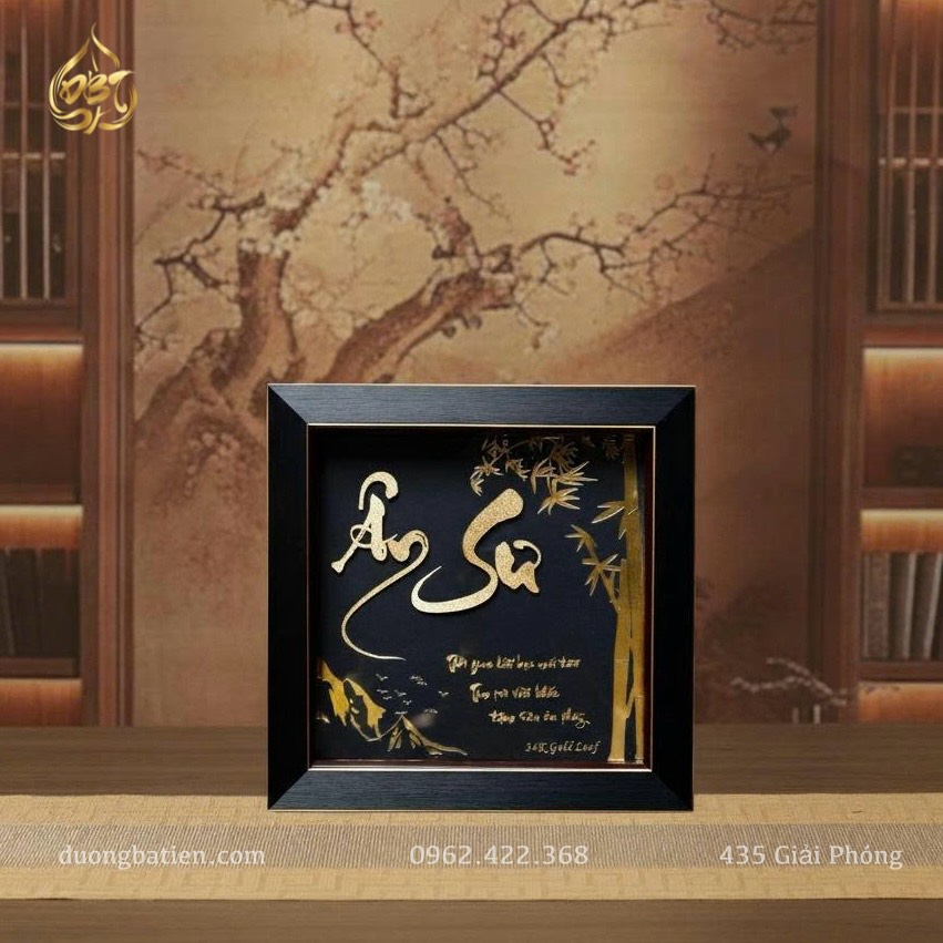 Tranh chữ Ân Sư dát vàng 24k - Quà tặng Thầy Cô