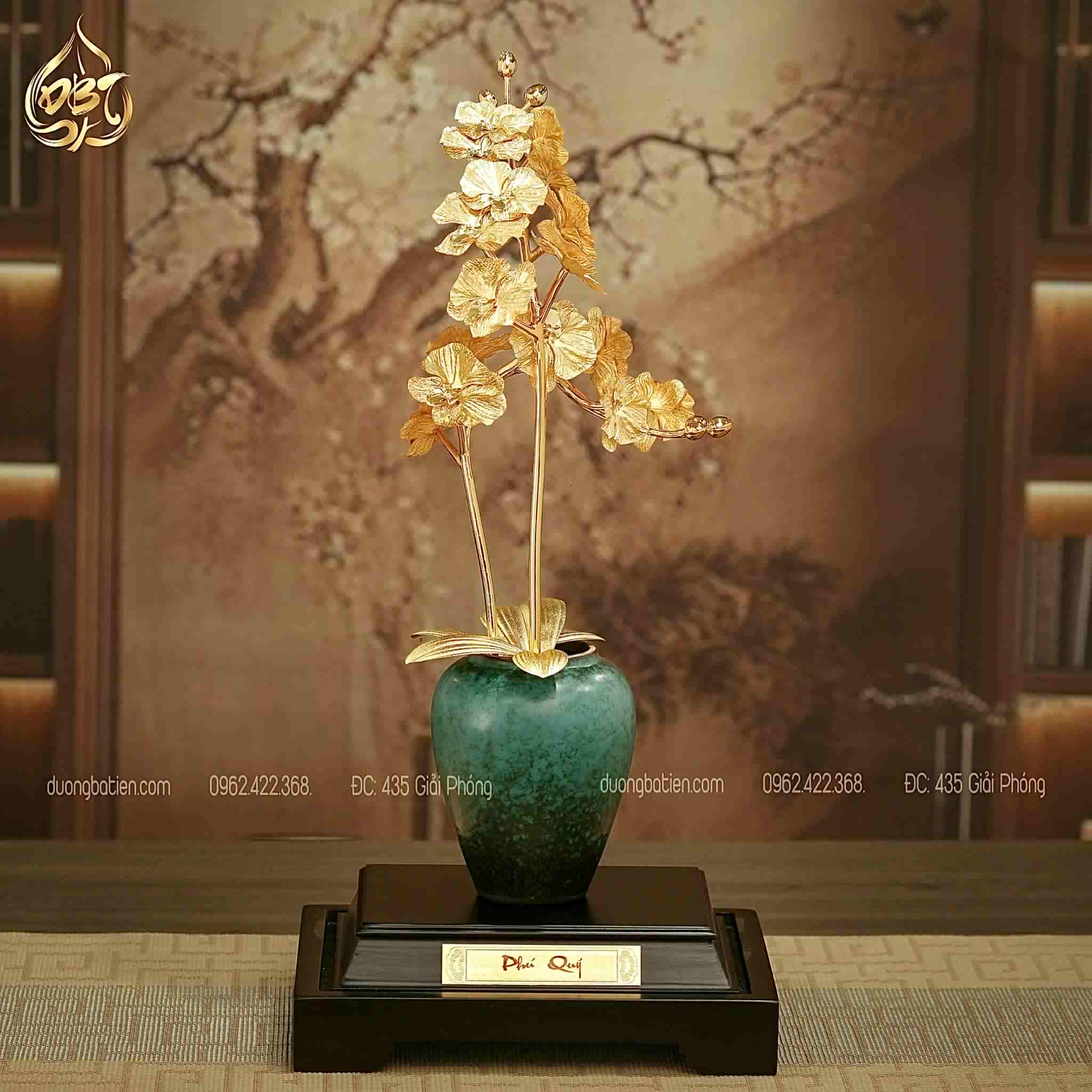 Lan Vàng Men Hoả Biến dát vàng 24k - Quà Tặng Sếp, Lãnh Đạo