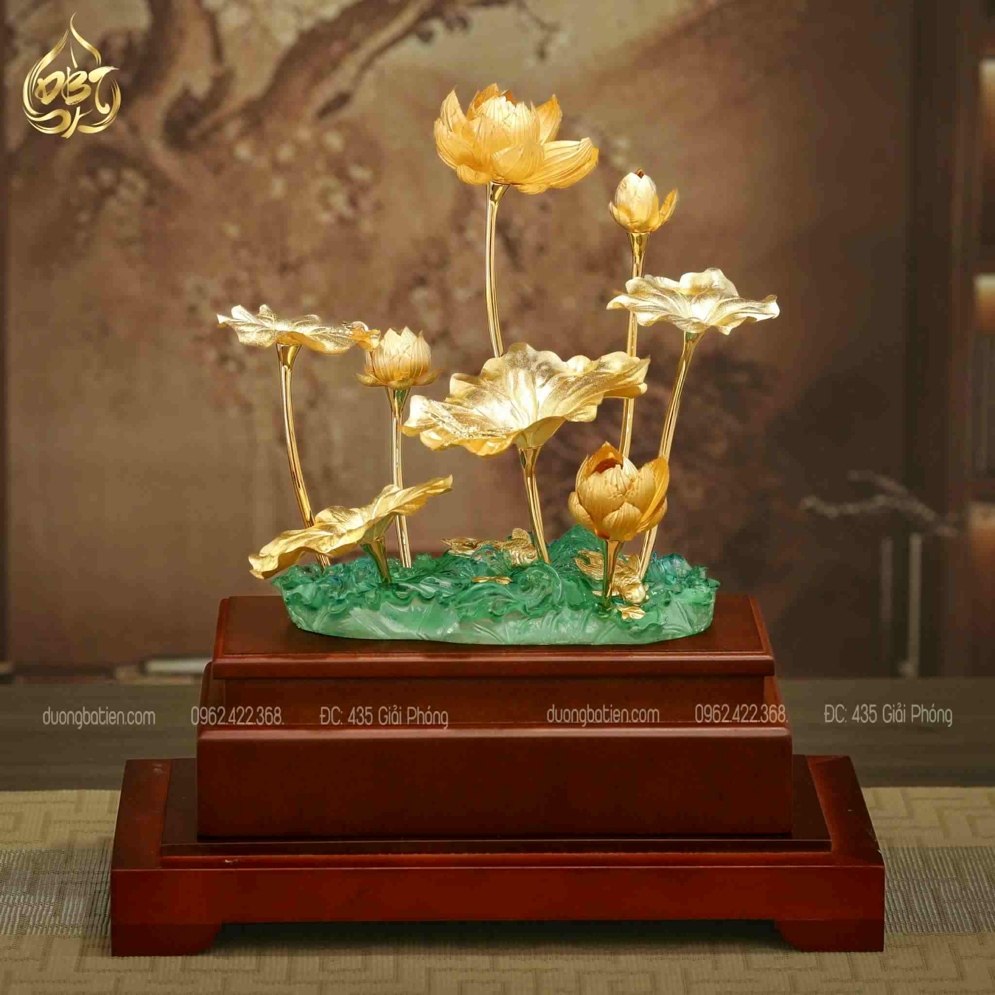 Hoa Sen Vàng Phú Quý dát vàng 24k - Quà tặng Cao Cấp