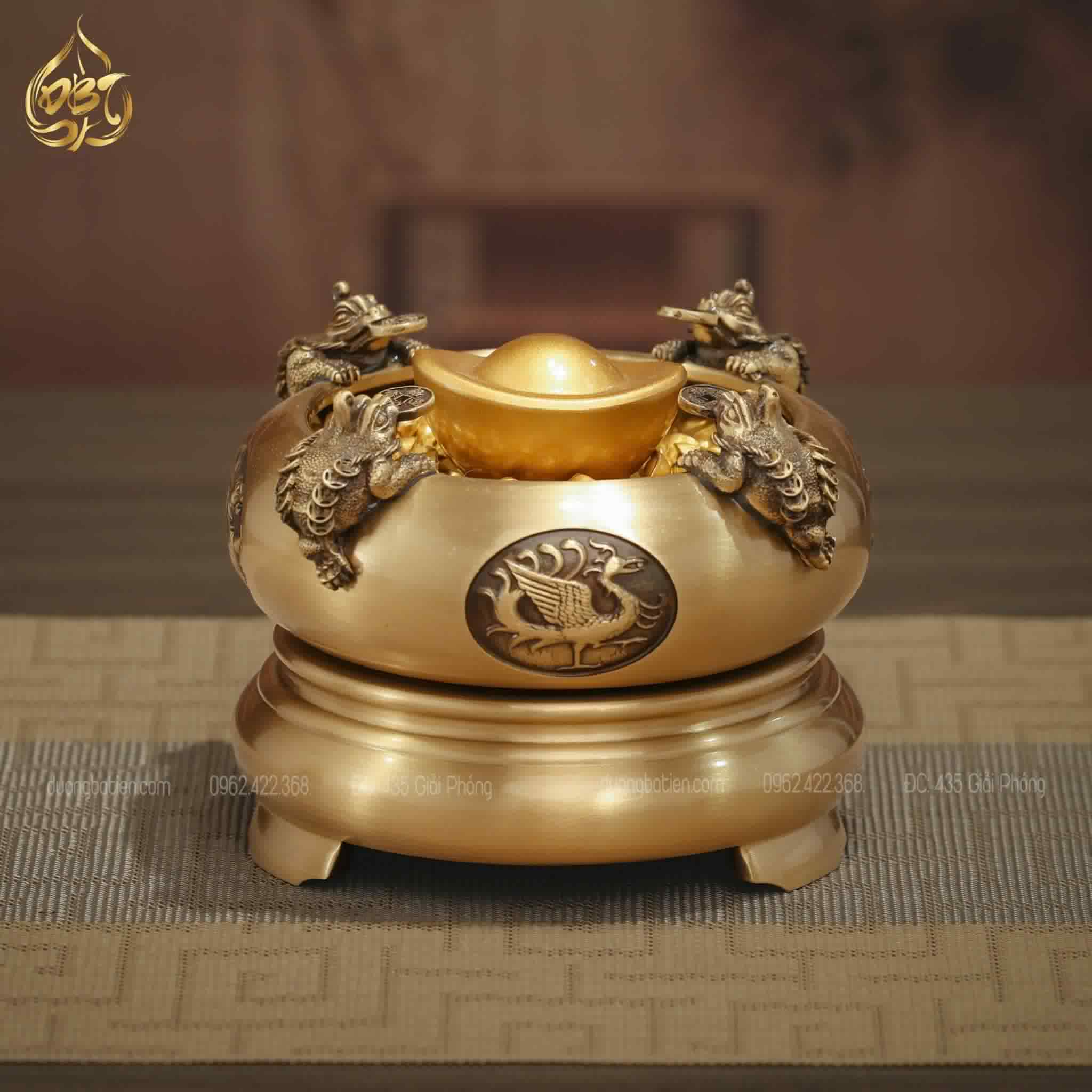 Hũ vàng tứ linh hút lộc - Quà tặng Tài Lộc