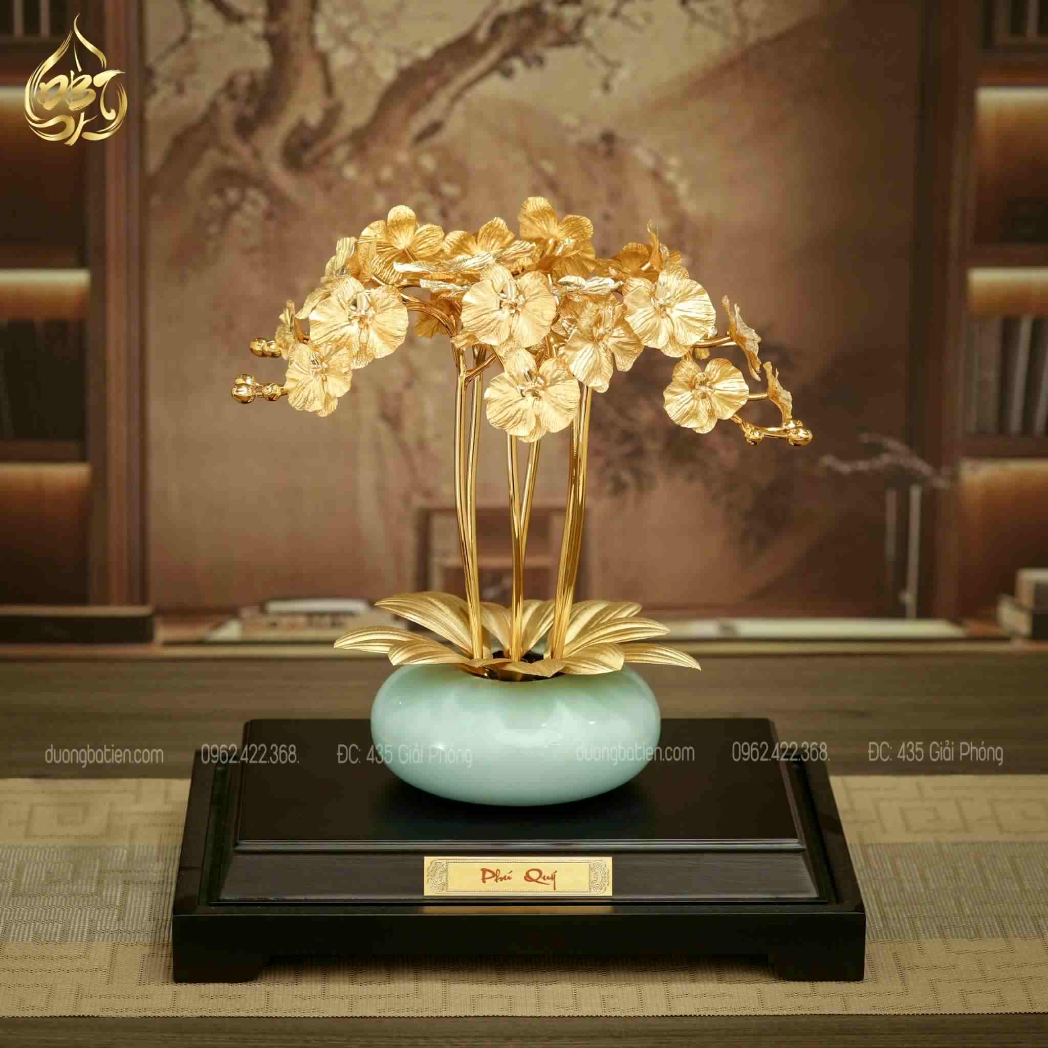 Lan Phú Quý Men Ngọc dát vàng 24k - Quà Cao Cấp