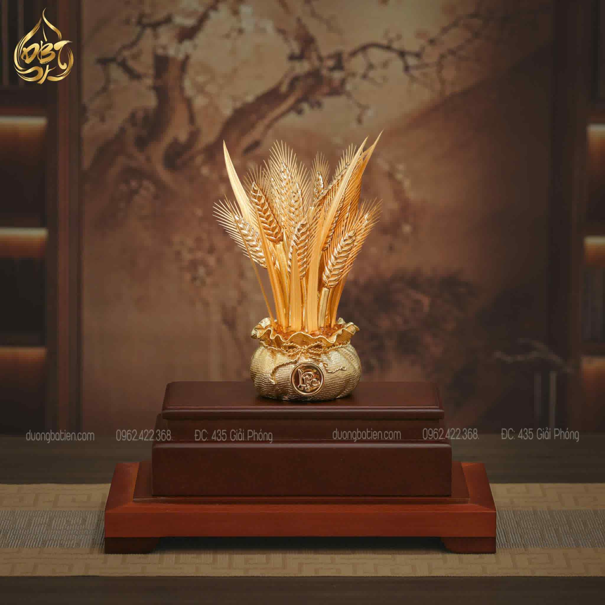 Hũ Lúa Thần Tài Cỡ Lớn dát vàng 24k - Quà Tặng May Mắn