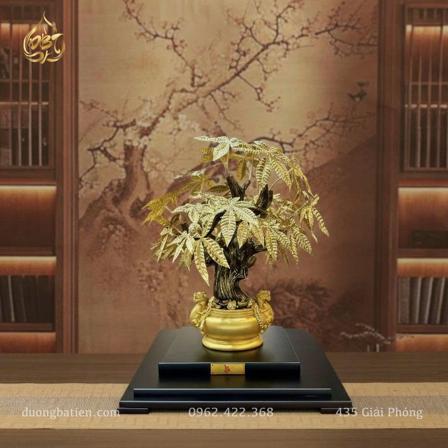 Cây Kim Ngân Phú Quý KN10 dát vàng 24k - Quà tặng cao cấp