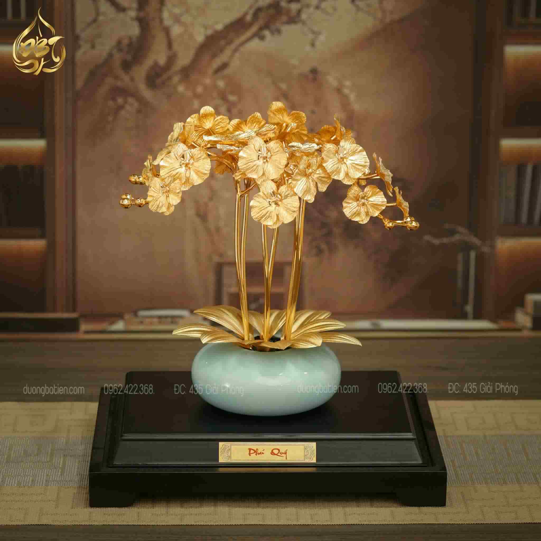 Lan Phú Quý Men Ngọc dát vàng 24k - Quà Cao Cấp