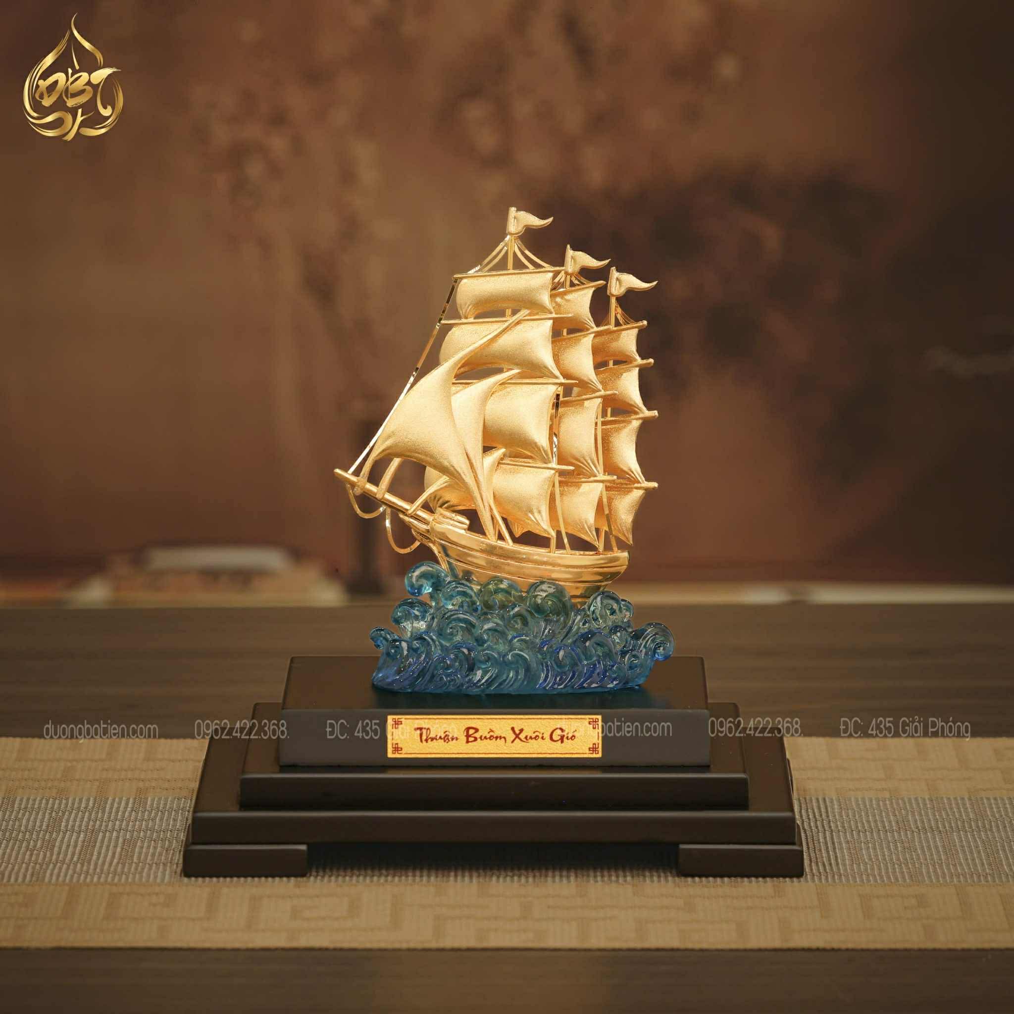 Thuận Buồm Xuôi Gió Mạ Vàng 24K - Quà Tặng Đối Tác