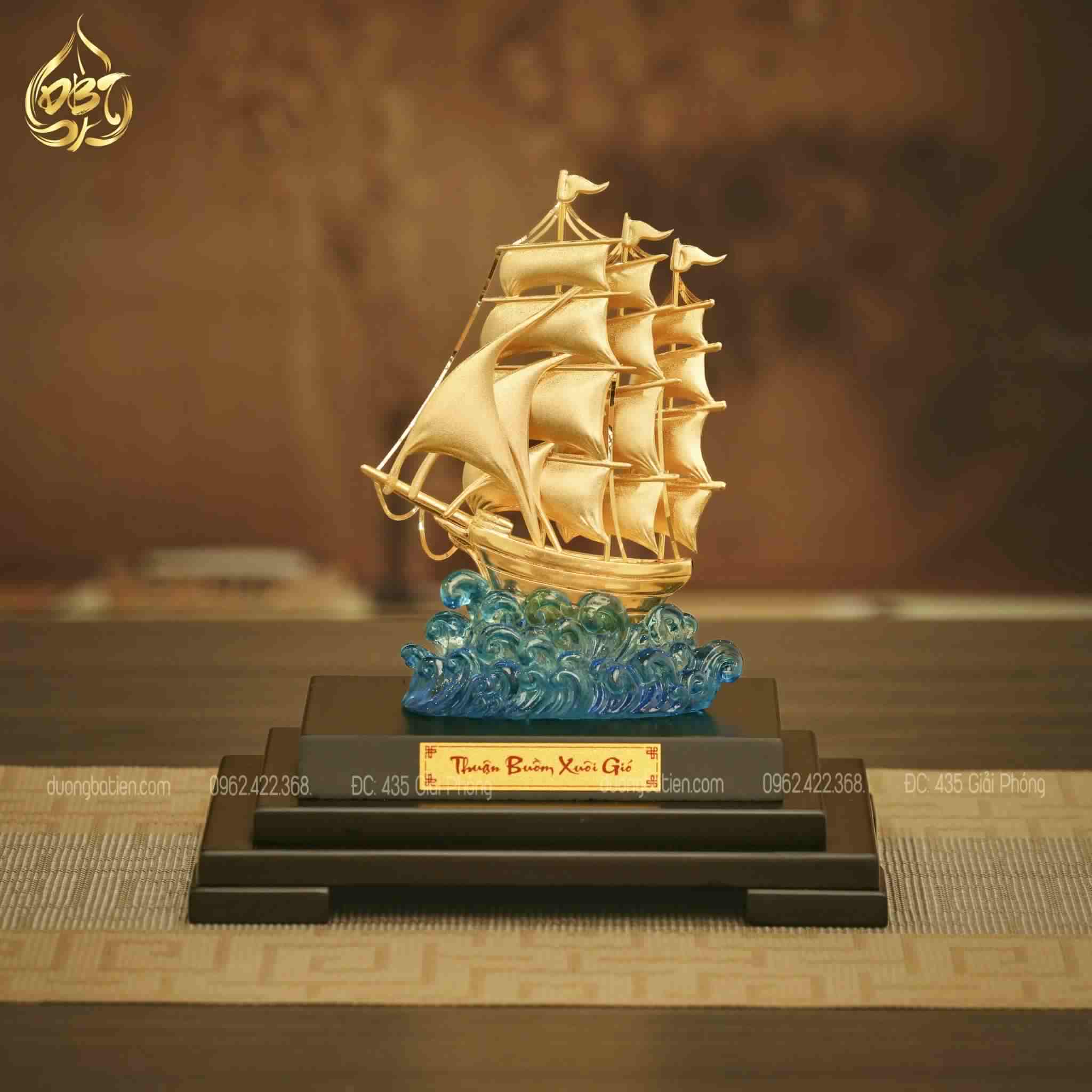 Thuận Buồm Xuôi Gió Mạ Vàng 24K - Quà Tặng Đối Tác