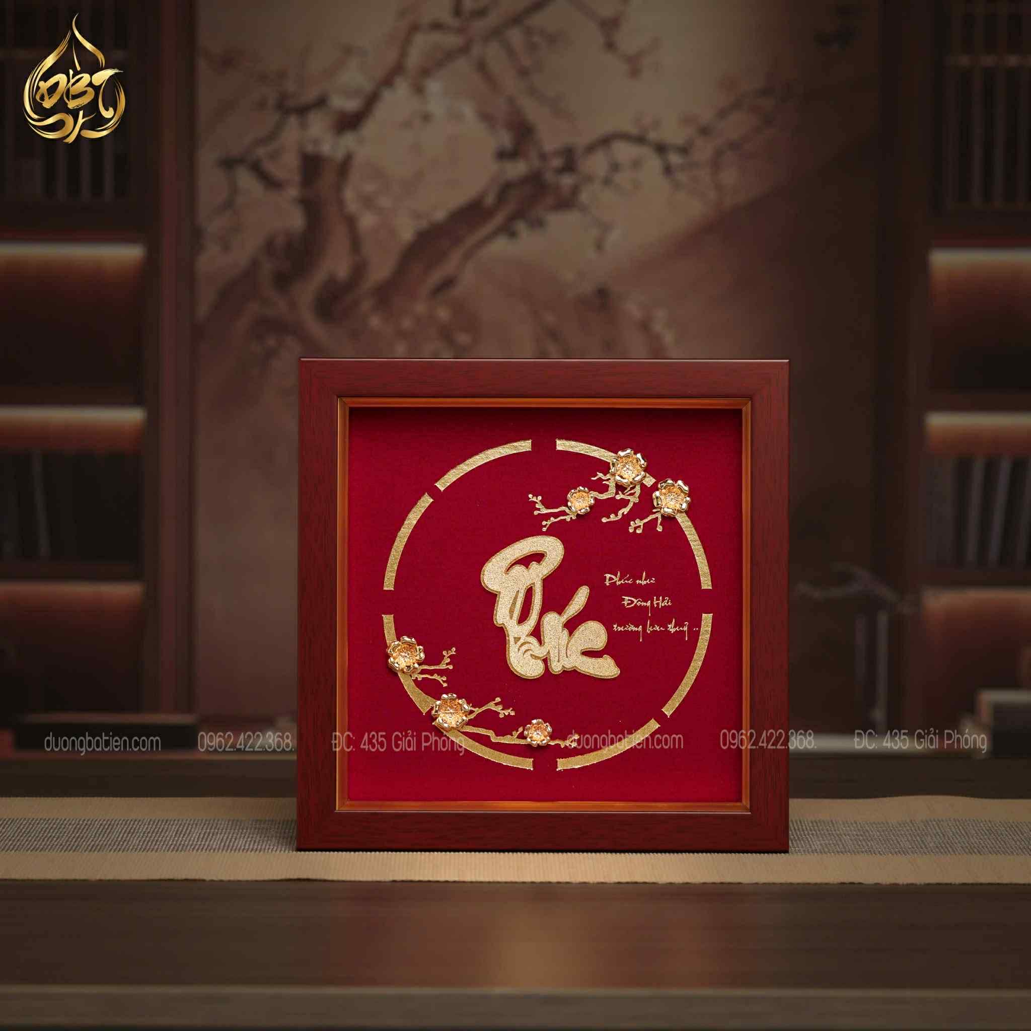 Tranh Chữ Phúc Dát Vàng 24K