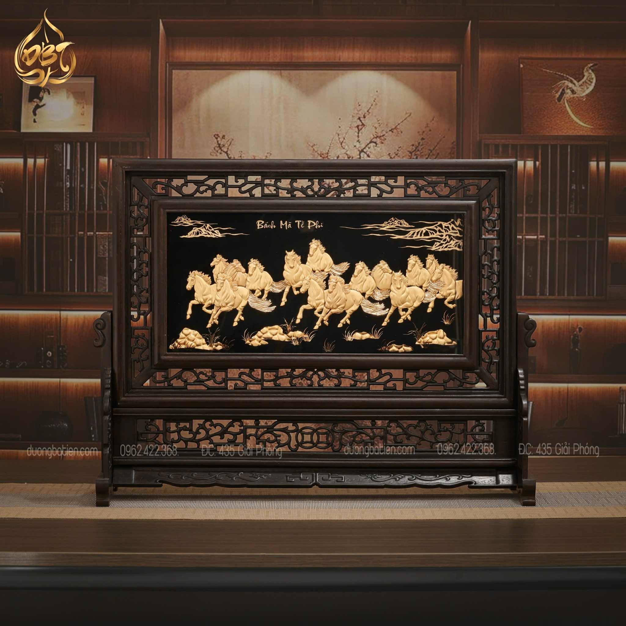 Tranh Ngựa Mã Đáo Thành Công Dát Vàng 24K -Quà May Mắn