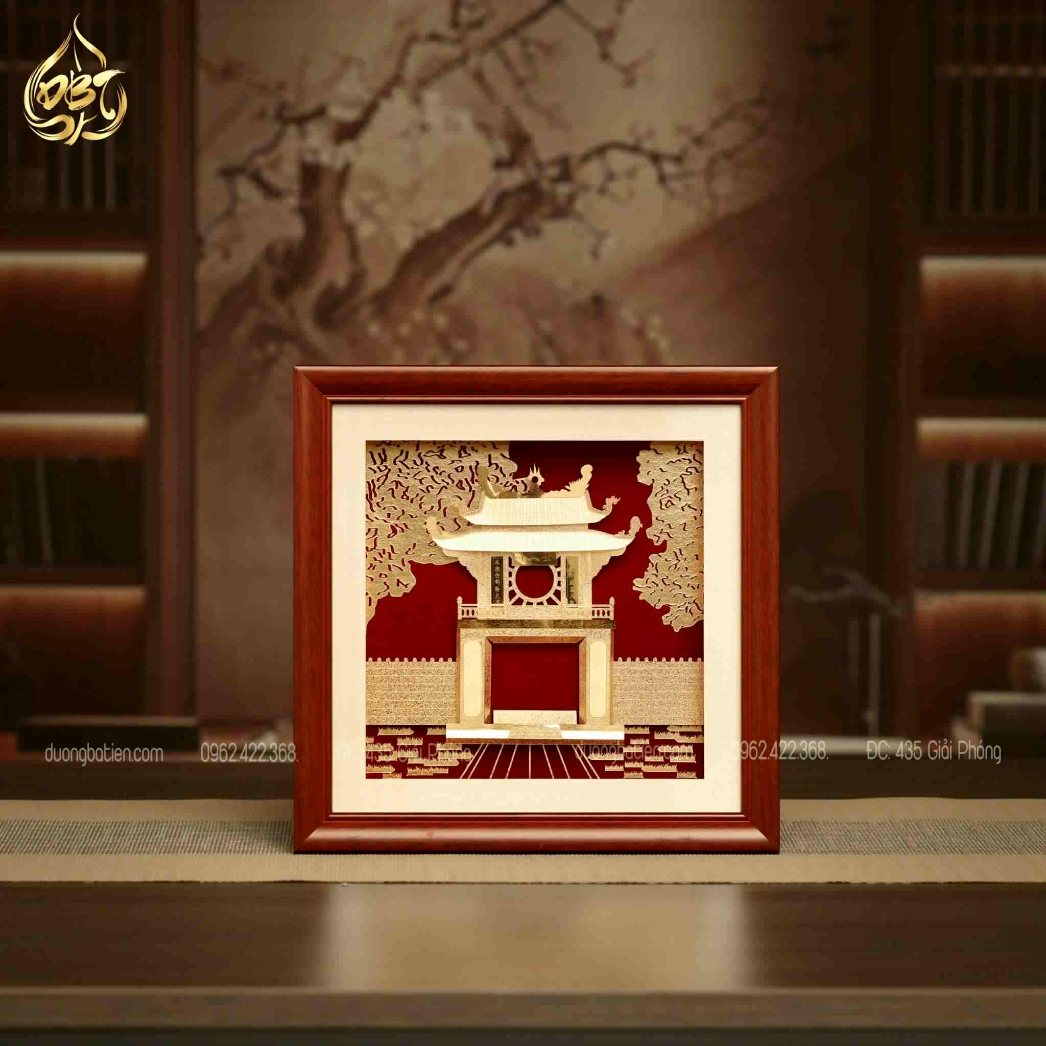 Tranh Khuê Văn Các Dát Vàng 24K - Quà tặng khách nước ngoài