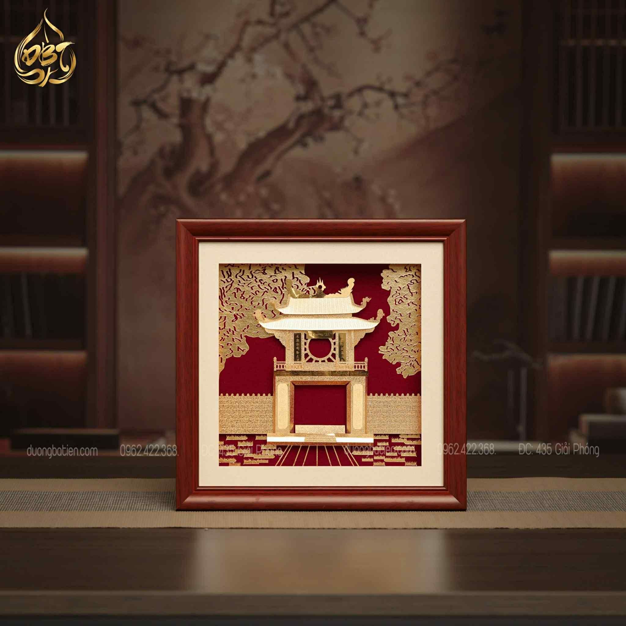 Tranh Khuê Văn Các Dát Vàng 24K