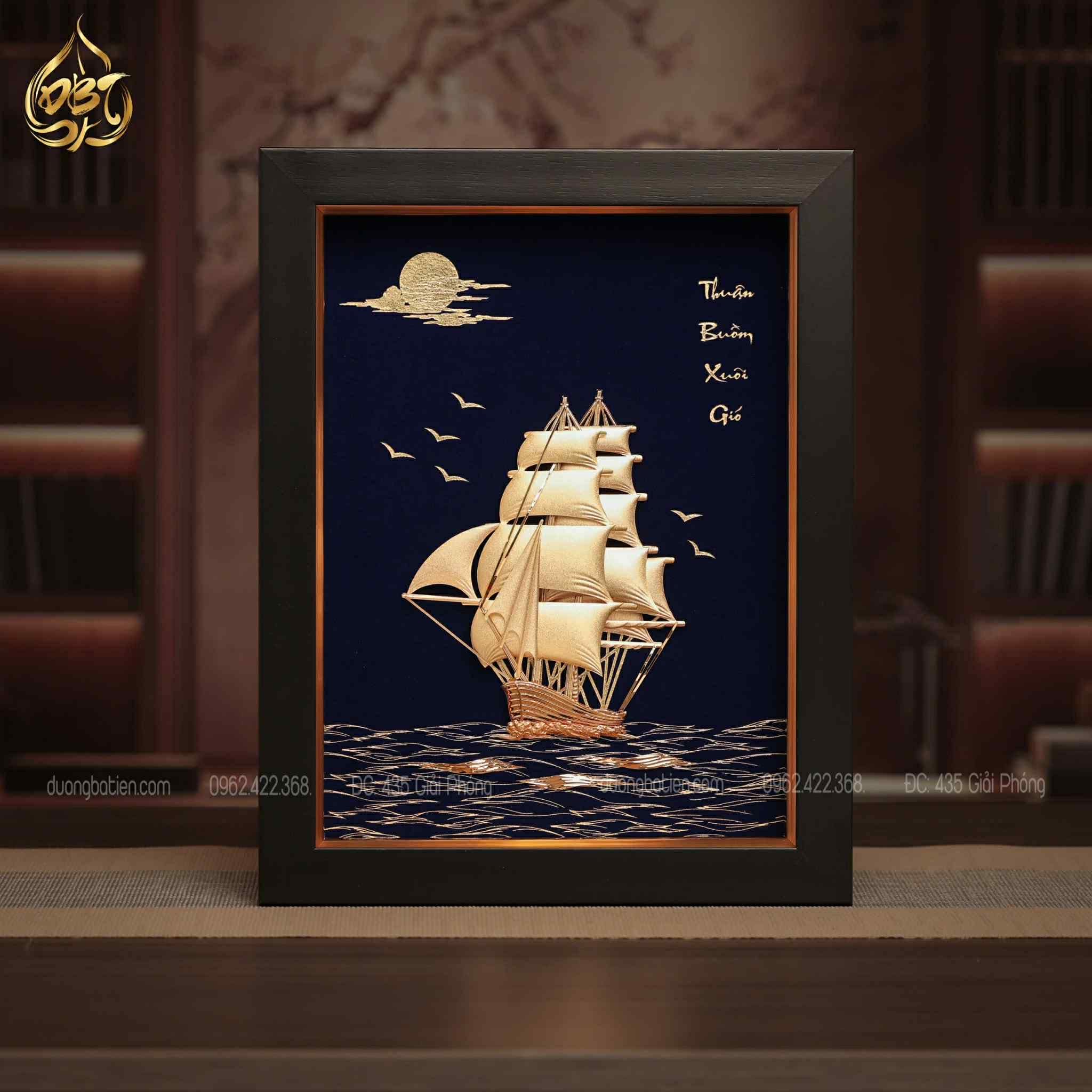 Tranh Thuyền Buồm Dát Vàng 24K - Quà Tặng Sếp, Đối Tác