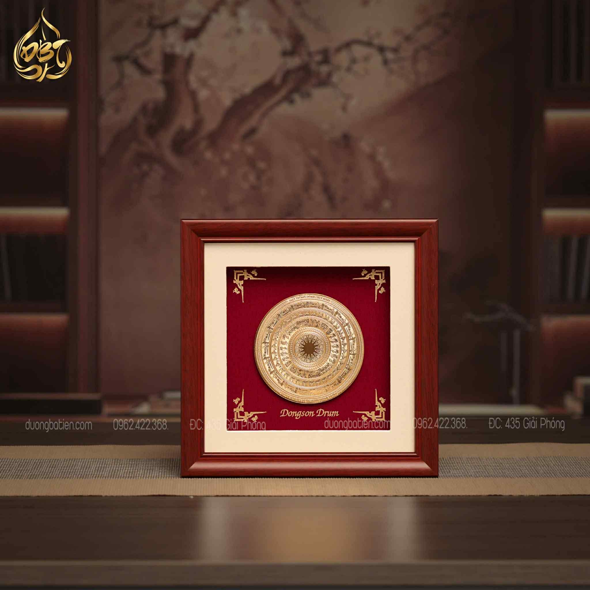 Tranh Trống Đồng Để Bàn - Dát Vàng 24K