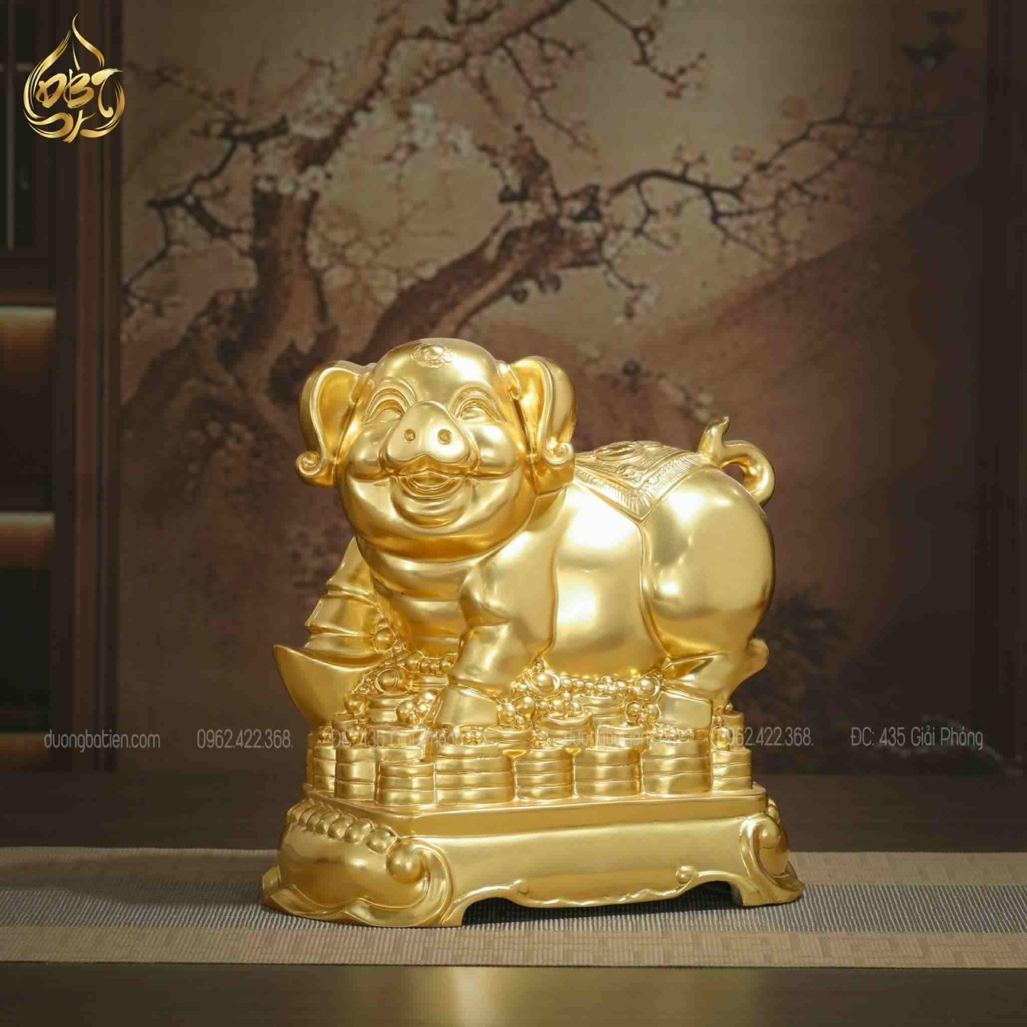 Tượng Heo Phong Thuỷ Dát vàng 24K - Quà tặng tuổi Hợi