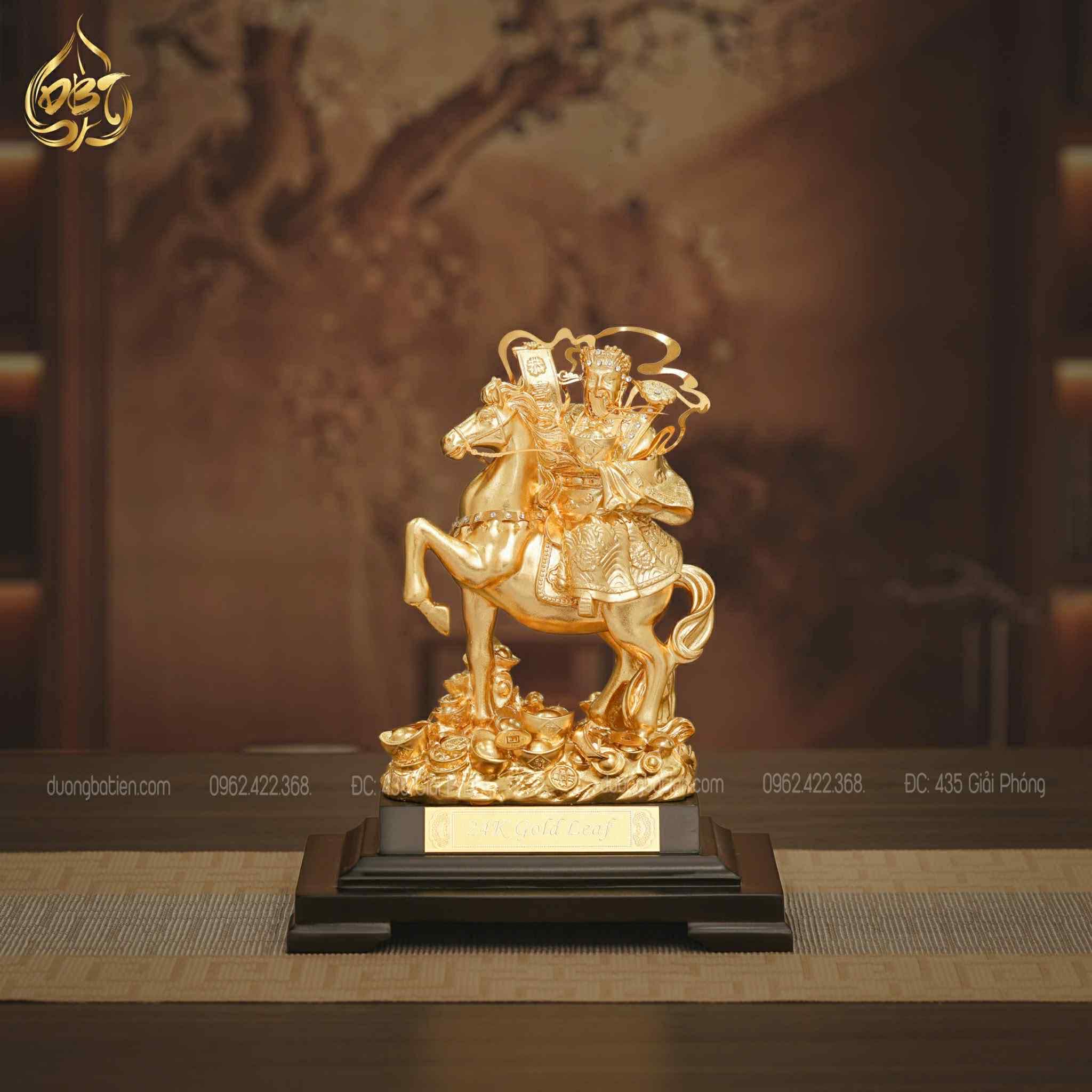 Tượng Thần Tài Cưỡi Ngựa Dát Vàng 24K - Quà Tặng Tết